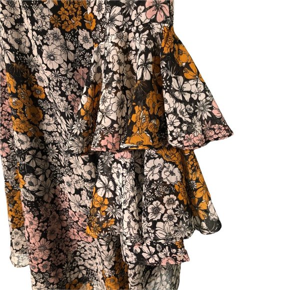 NWT-Ranna Gill Floral Mirror Flutter Sleeve Dress-Sz S - Picture 14 of 15